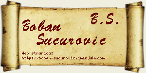 Boban Šućurović vizit kartica